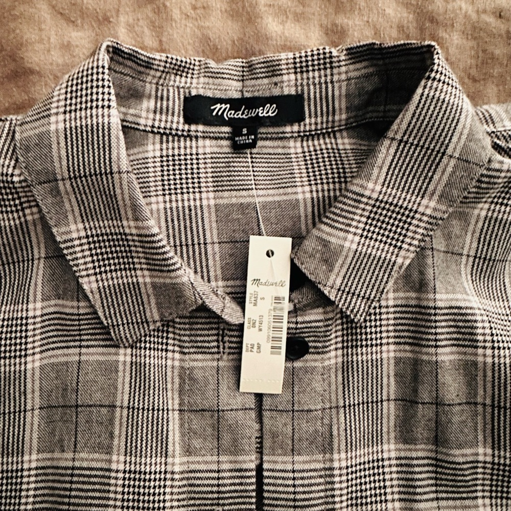 NWT Madewell Plaid Button Up Flannel